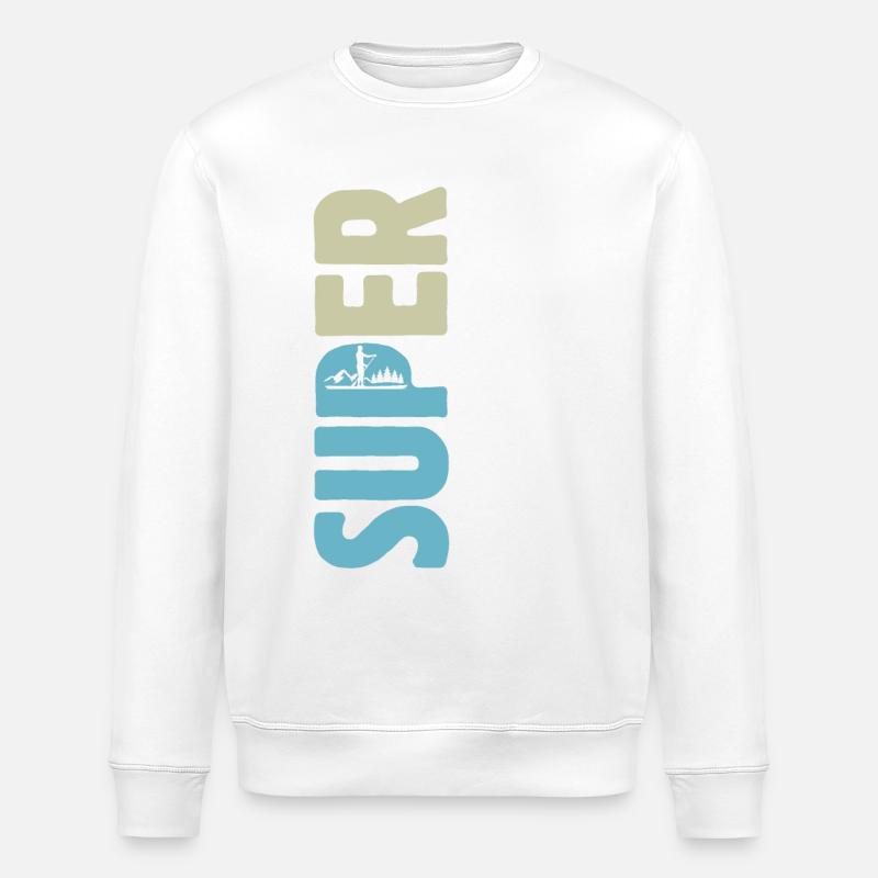 SUPER, Stand up paddling, SUP - Stanley/Stella ROLLER Unisex Organic Sweatshirt - white