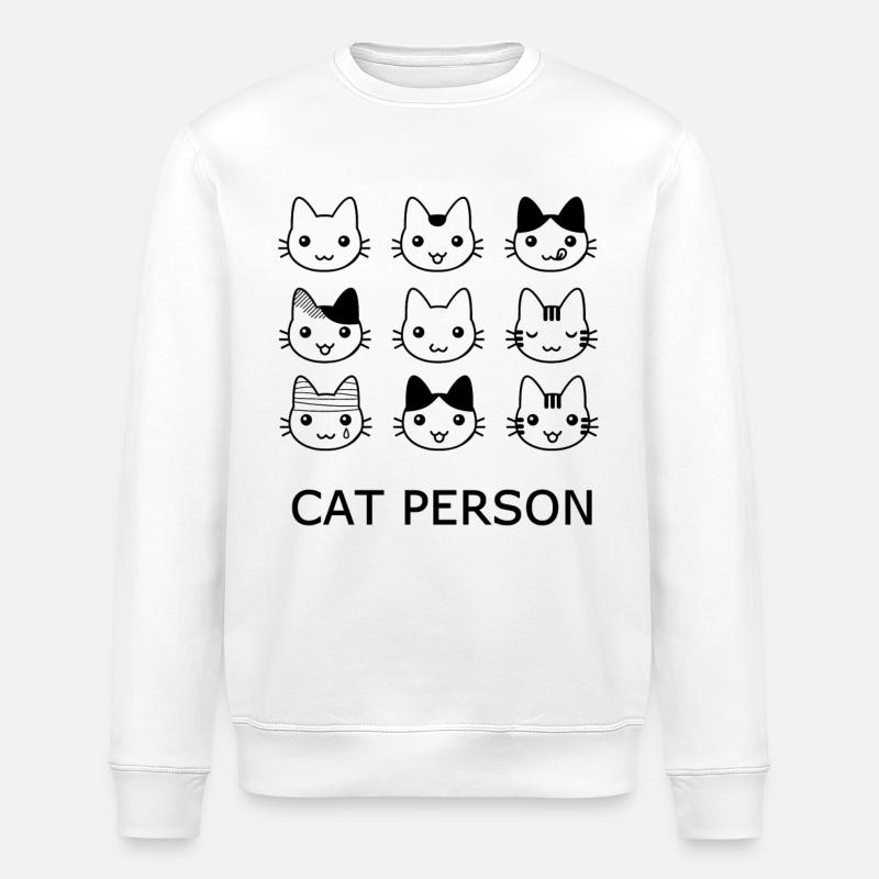 Katze Person - Stanley/Stella Unisex Bio-Sweatshirt ROLLER - Weiß