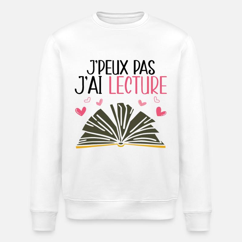 Je Peux Pas J'Ai Lecture - Sweat bio ROLLER Stanley/Stella Unisexe - blanc