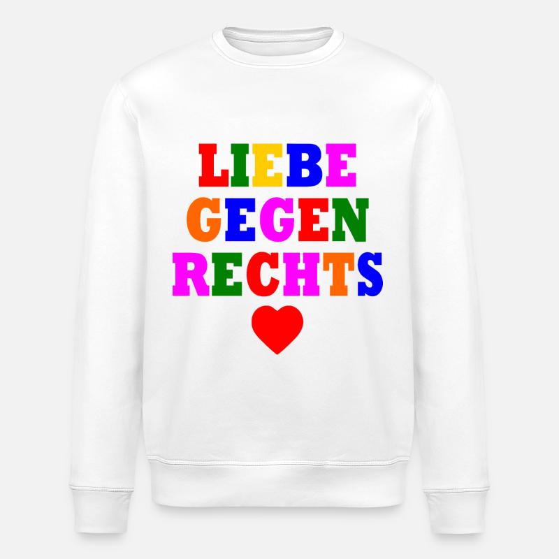 Liebe gegen rechts - Stanley/Stella Unisex Bio-Sweatshirt ROLLER - Weiß