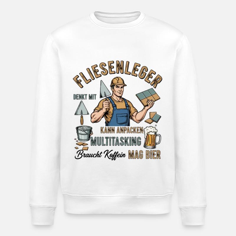 Der Fliesenleger - Stanley/Stella Unisex Bio-Sweatshirt ROLLER - Weiß