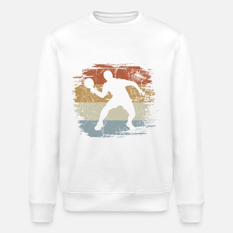 Table Tennis Player - Serve - Topspin - Stanley/Stella ROLLER Unisex Organic Sweatshirt - white