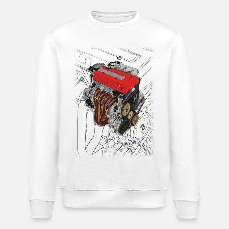 B16 Engine - Stanley/Stella ROLLER Unisex Organic Sweatshirt - white