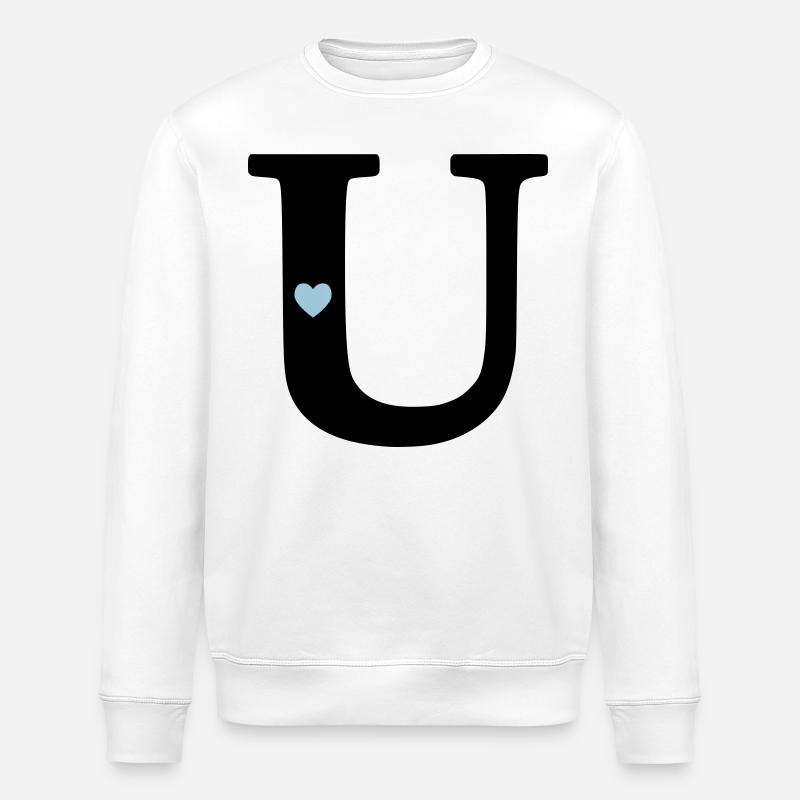 Lettre U Lettre initiale - Sweat bio ROLLER Stanley/Stella Unisexe - blanc