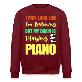 « Mon cerveau joue du piano » Piano Piano Pianiste - Sweat bio ROLLER Stanley/Stella Unisexe - blanc - Devant - Nik (191cm)