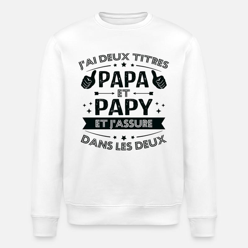 Papa et papy - Sweat bio ROLLER Stanley/Stella Unisexe - blanc