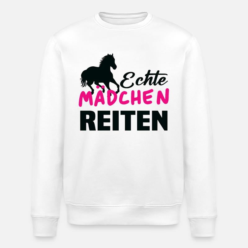 Echte mädchen reiten - Stanley/Stella Unisex Bio-Sweatshirt ROLLER - Weiß
