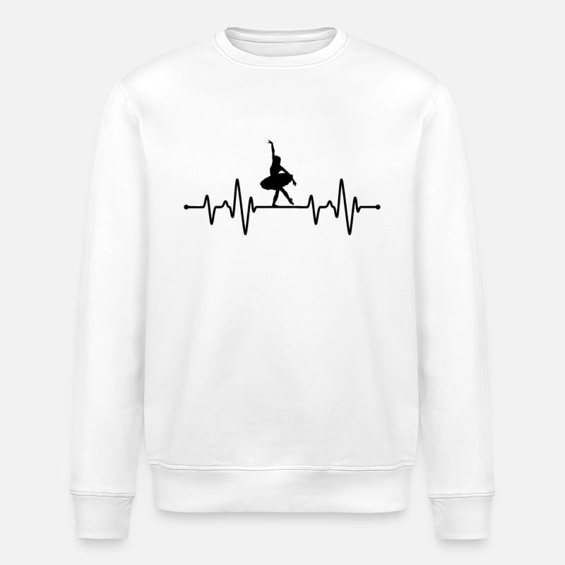 Ballet Dancer Heartbeat - Stanley/Stella ROLLER Unisex Organic Sweatshirt - white