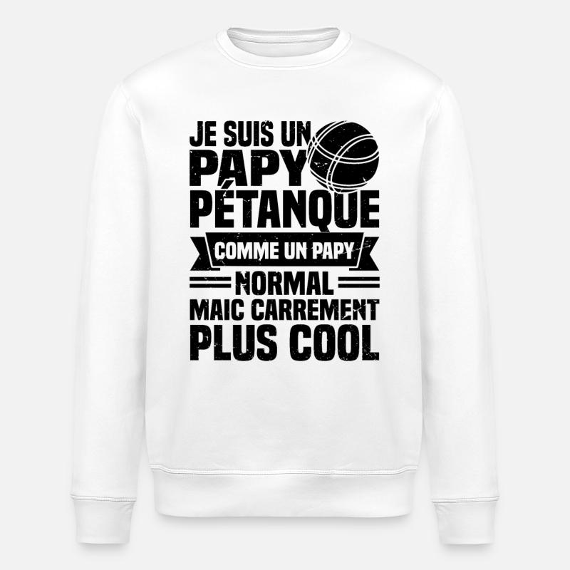 Ich bin ein Opa Petanque - Stanley/Stella Unisex Bio-Sweatshirt ROLLER - Weiß