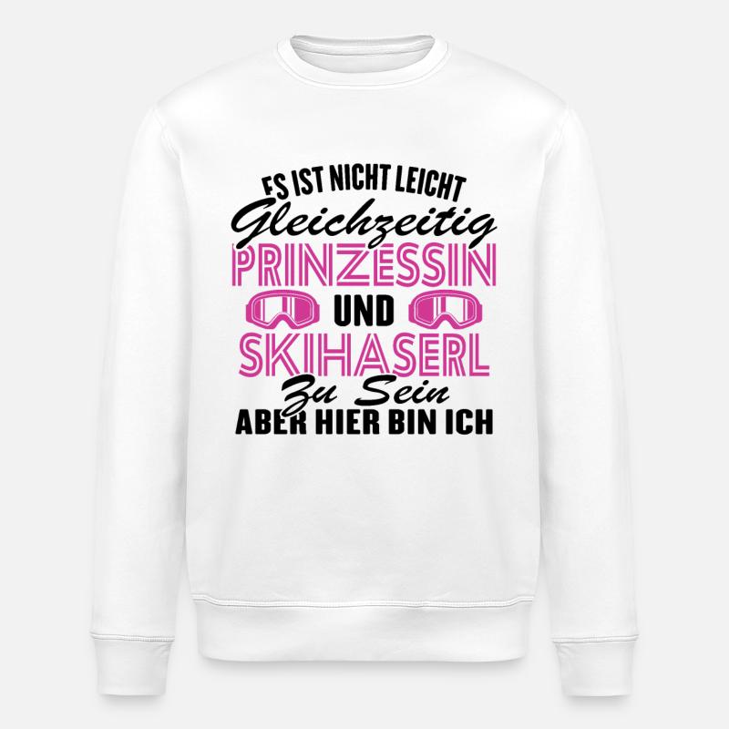 Prinzessin und Skihaserl - Stanley/Stella Unisex Bio-Sweatshirt ROLLER - Weiß