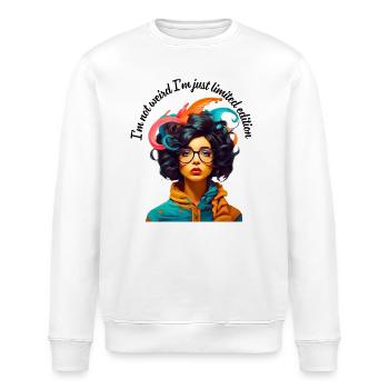 I m not weird I m just limited edition - Sweat bio ROLLER Stanley/Stella Unisexe - blanc - Devant - Nik (191cm)
