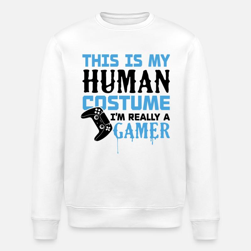 I'm really a gamer - Stanley/Stella ROLLER Unisex Organic Sweatshirt - white