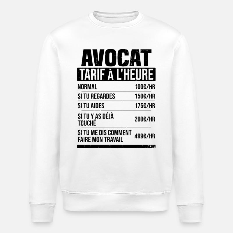 Avocado Stundensatz Humor Geschenkidee - Stanley/Stella Unisex Bio-Sweatshirt ROLLER - Weiß