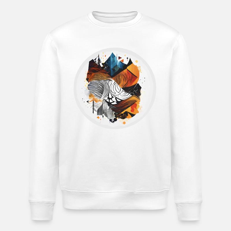 Fox in the Wild - Stanley/Stella ROLLER Unisex Organic Sweatshirt - white