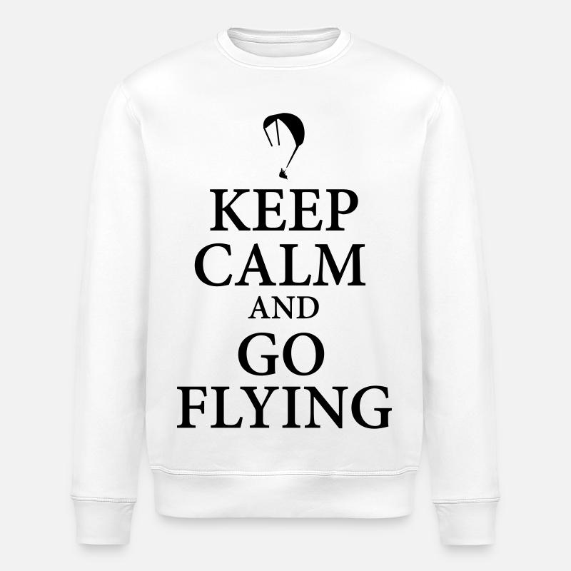 Keep calm go flying - Stanley/Stella ROLLER Unisex Organic Sweatshirt - white