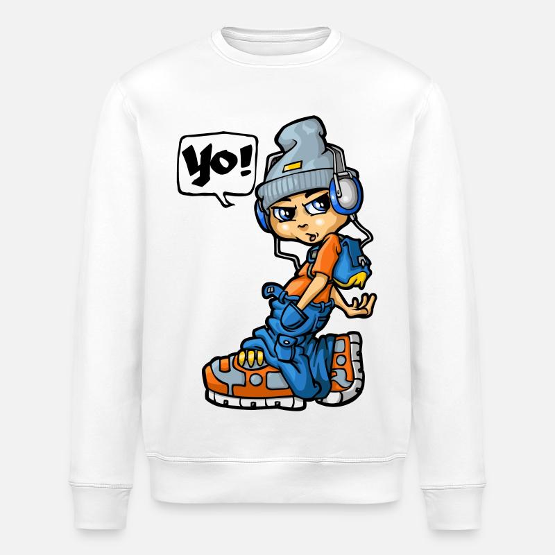 Boy saying Yo - Stanley/Stella Unisex Bio-Sweatshirt ROLLER - Weiß