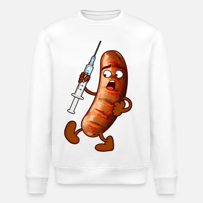 impfwurst Bratwurst Impfen Virus - Stanley/Stella Unisex Bio-Sweatshirt ROLLER - Weiß