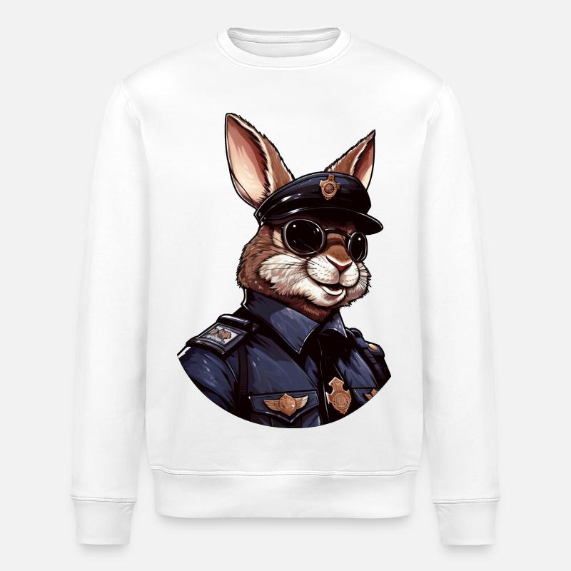 Hasen Polizei - Stanley/Stella Unisex Bio-Sweatshirt ROLLER - Weiß