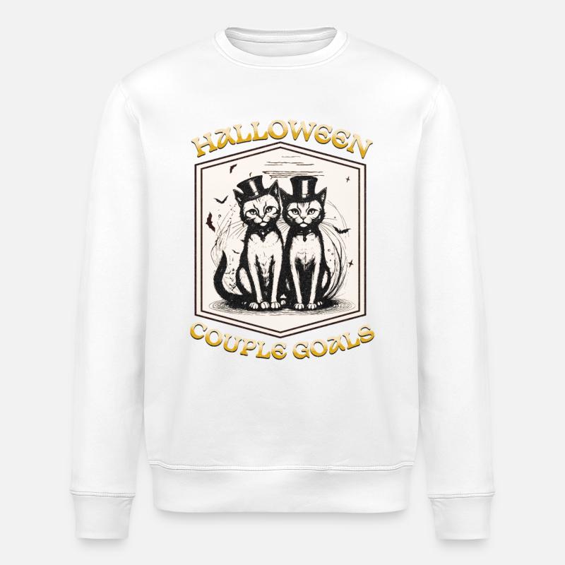 Objectifs de couple d’Halloween - Sweat bio ROLLER Stanley/Stella Unisexe - blanc