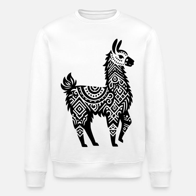 Lama tribal - Sweat bio ROLLER Stanley/Stella Unisexe - blanc