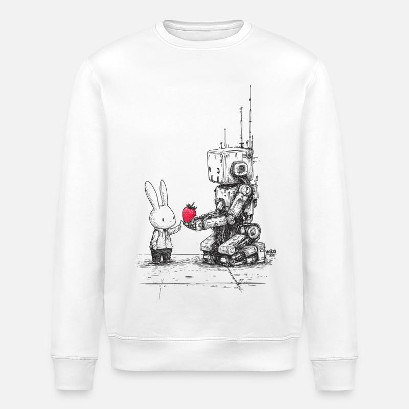 Robot fraise - Sweat bio ROLLER Stanley/Stella Unisexe - blanc