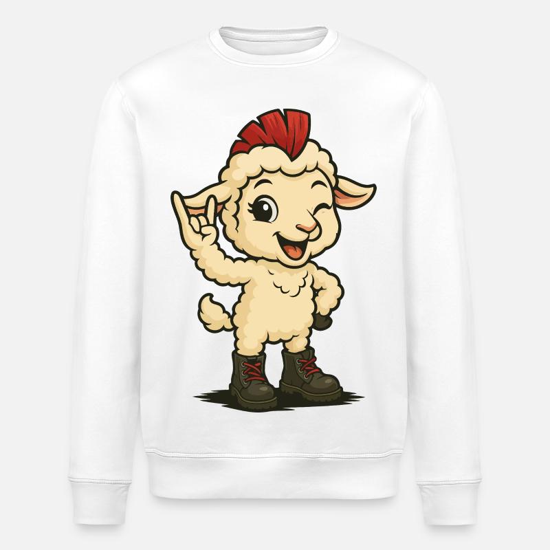 Punk Rock Lamb - Stanley/Stella Unisex Bio-Sweatshirt ROLLER - Weiß