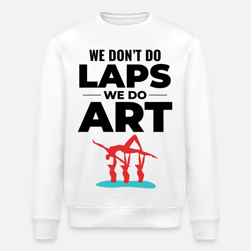 Dynamic Acrobatic Silhouette Synchronized Swimming - Stanley/Stella ROLLER Unisex Organic Sweatshirt - white