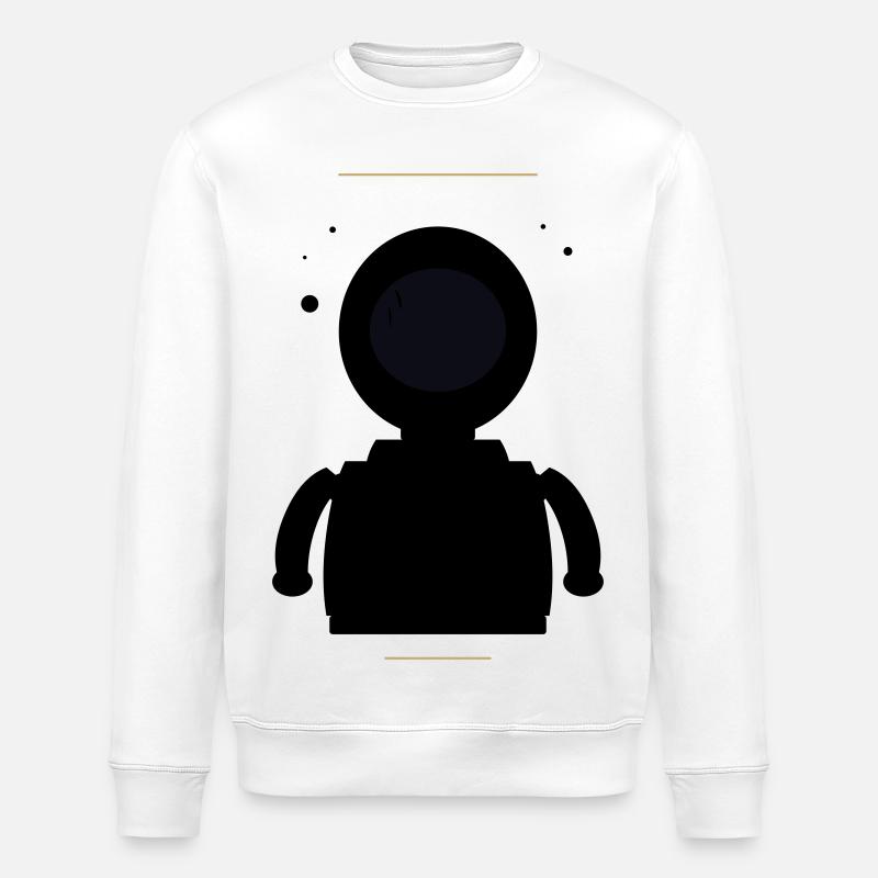 Minimalistischer Schwarzer Mond - Stanley/Stella Unisex Bio-Sweatshirt ROLLER - Weiß