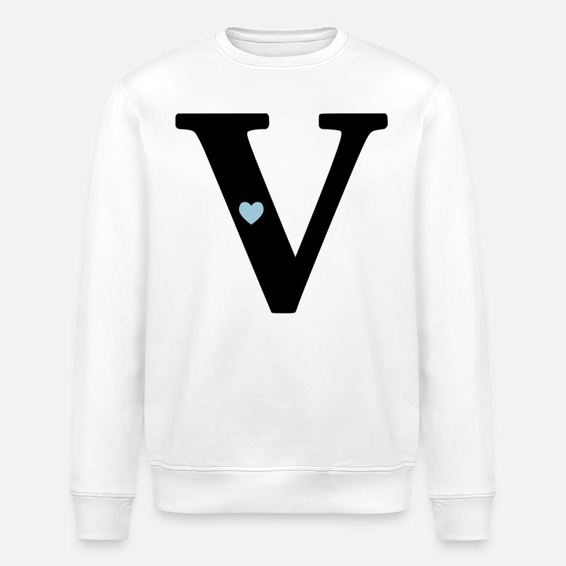 point V, initial point - Stanley/Stella ROLLER Unisex Organic Sweatshirt - white