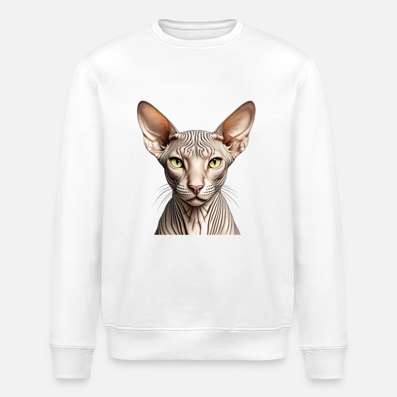 Sphynx cat - Stanley/Stella ROLLER Unisex Organic Sweatshirt - white