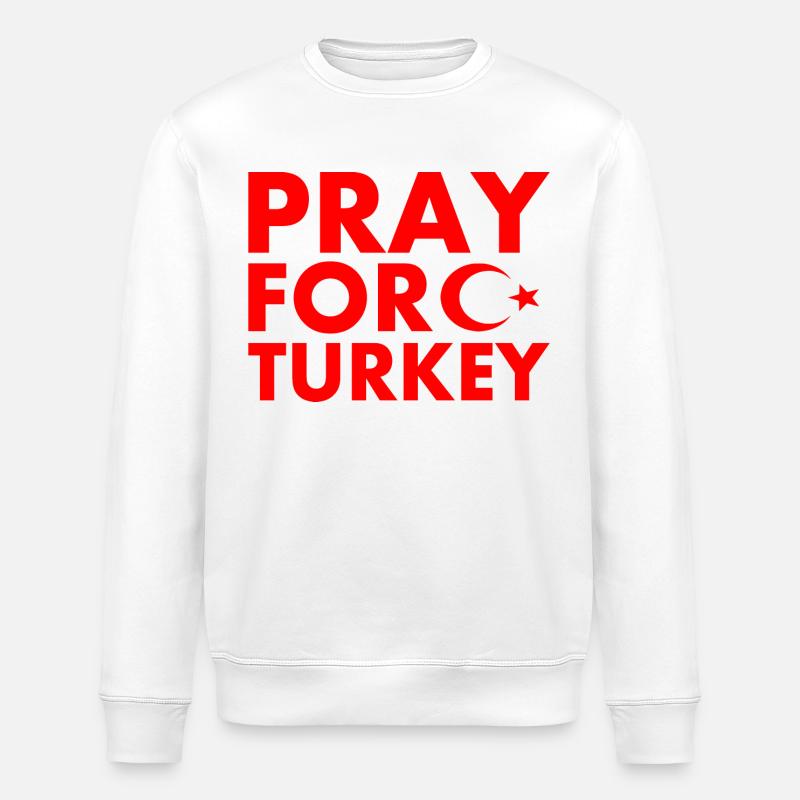 Pray for turkey - Sweat bio ROLLER Stanley/Stella Unisexe - blanc