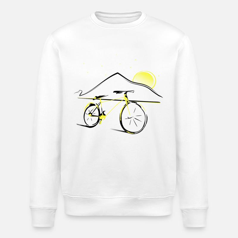 Teide und Fahrrad - Stanley/Stella Unisex Bio-Sweatshirt ROLLER - Weiß