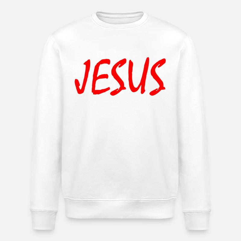 Jesus - Stanley/Stella Unisex Bio-Sweatshirt ROLLER - Weiß