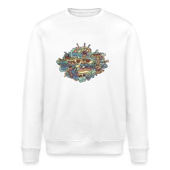 Dissolving Face - Stanley/Stella Unisex Bio-Sweatshirt ROLLER - Weiß - Vorne - Nik (191cm)