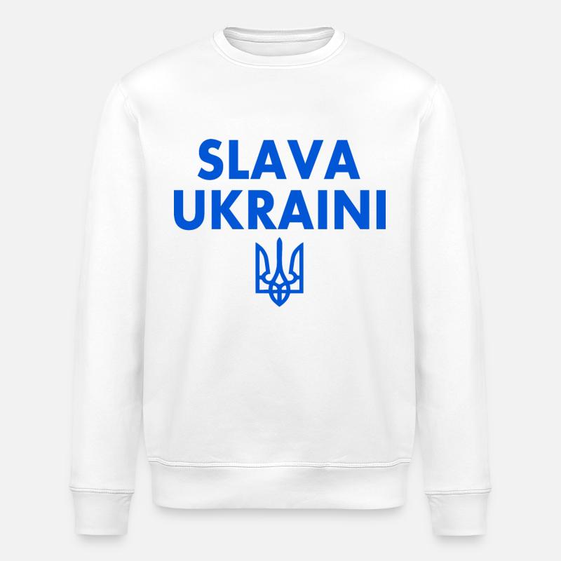 Slava ukraini Ukraina - Stanley/Stella Unisex Bio-Sweatshirt ROLLER - Weiß