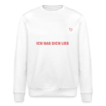 Muttertag: Mami - Ich hab dich lieb - Herz - Stanley/Stella Unisex Bio-Sweatshirt ROLLER - Weiß - Vorne - Nik (191cm)