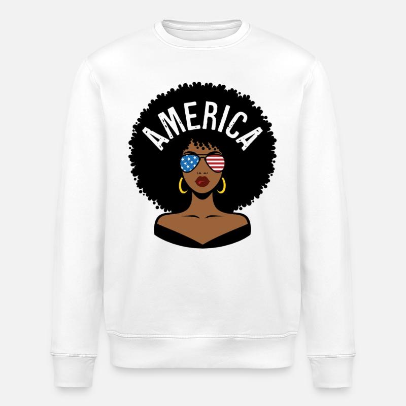 Amérique Afro - Sweat bio ROLLER Stanley/Stella Unisexe - blanc