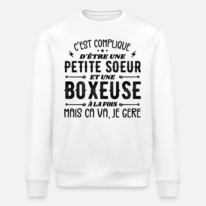 Petite Soeur et Une Boxeuse - Sweat bio ROLLER Stanley/Stella Unisexe - blanc