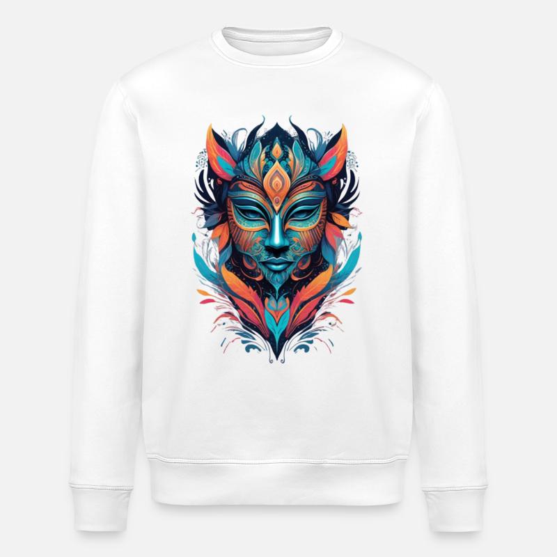 « Masque vif » - Sweat bio ROLLER Stanley/Stella Unisexe - blanc