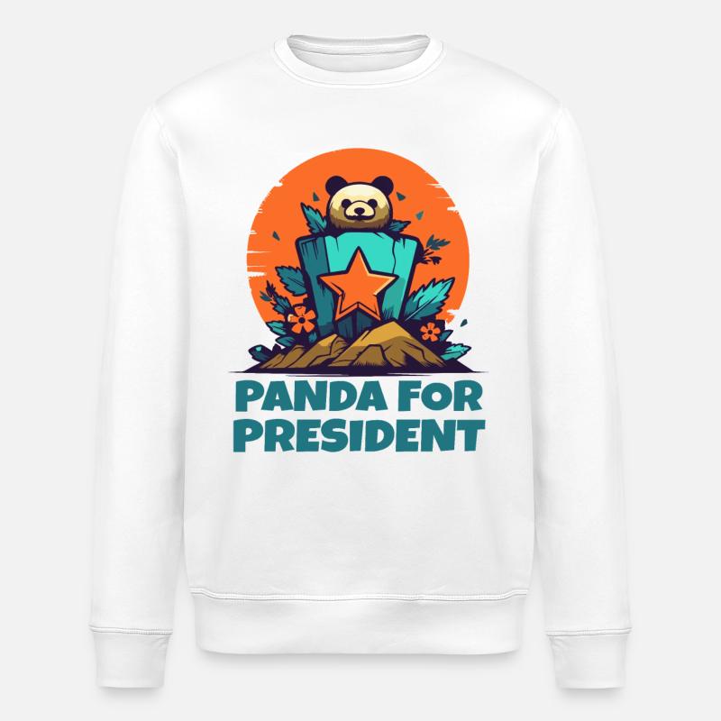 Panda pour le président - Sweat bio ROLLER Stanley/Stella Unisexe - blanc