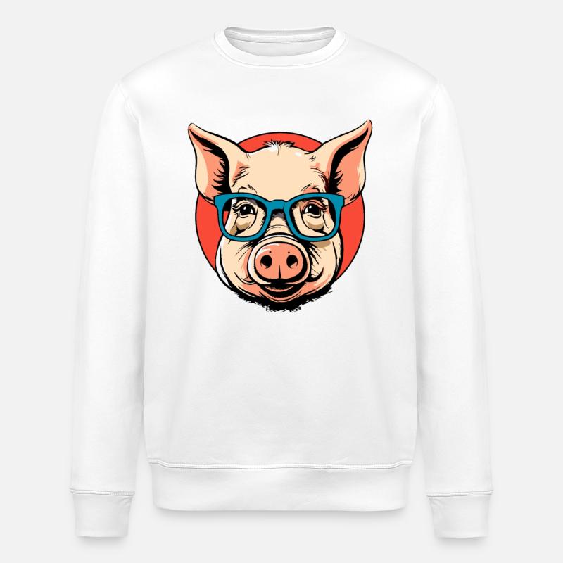 Le cochon rusé - Sweat bio ROLLER Stanley/Stella Unisexe - blanc