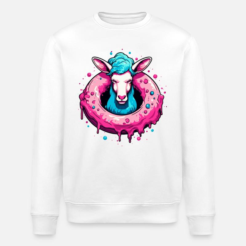 Der Donut-Schaf - Stanley/Stella Unisex Bio-Sweatshirt ROLLER - Weiß