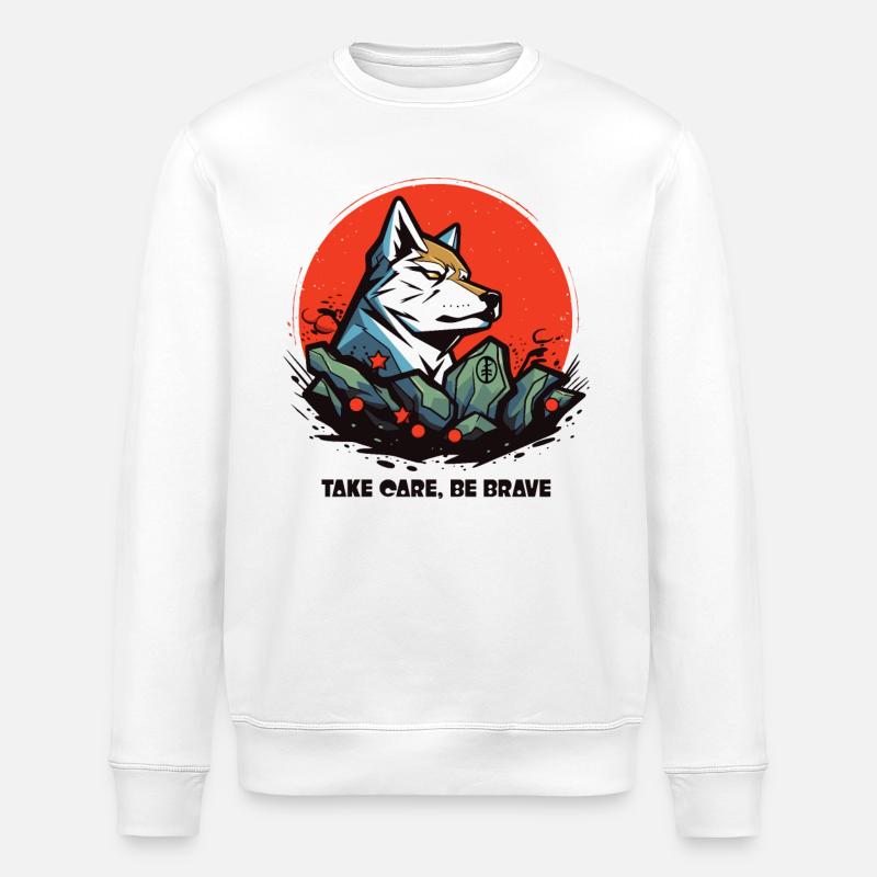 Be brave as a wolf - Stanley/Stella ROLLER Unisex Organic Sweatshirt - white