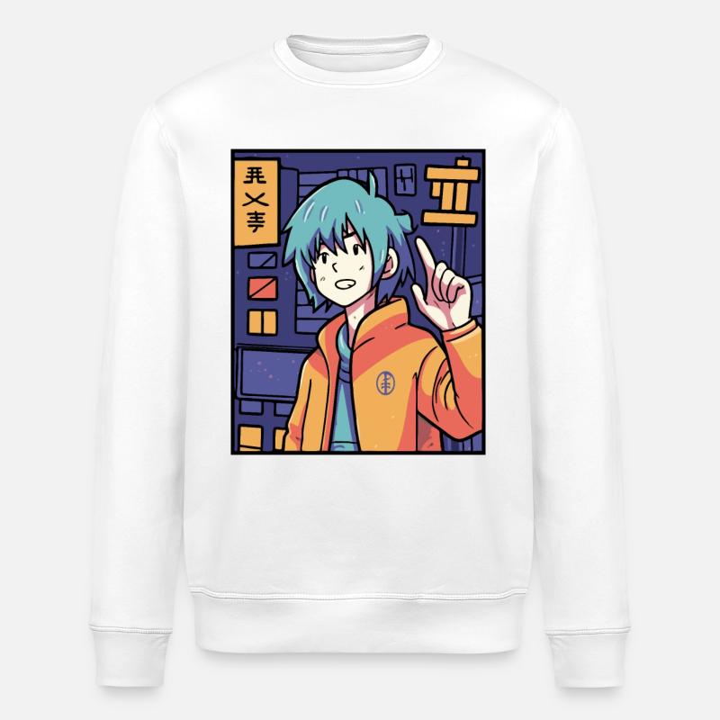 Anime-Junge - Stanley/Stella Unisex Bio-Sweatshirt ROLLER - Weiß