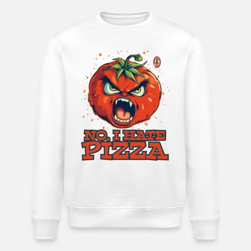 Tomato Italiano: I hate pizza - Stanley/Stella ROLLER Unisex Organic Sweatshirt - white