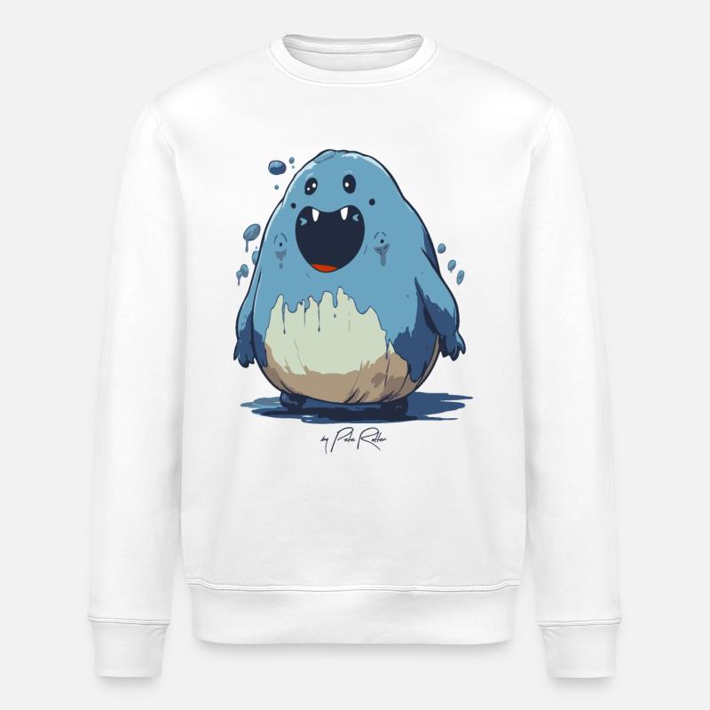 Cartoon Créature Drôle Blob - Sweat bio ROLLER Stanley/Stella Unisexe - blanc