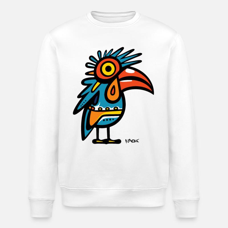 Modern Art Pop Vogel - Stanley/Stella Unisex Bio-Sweatshirt ROLLER - Weiß