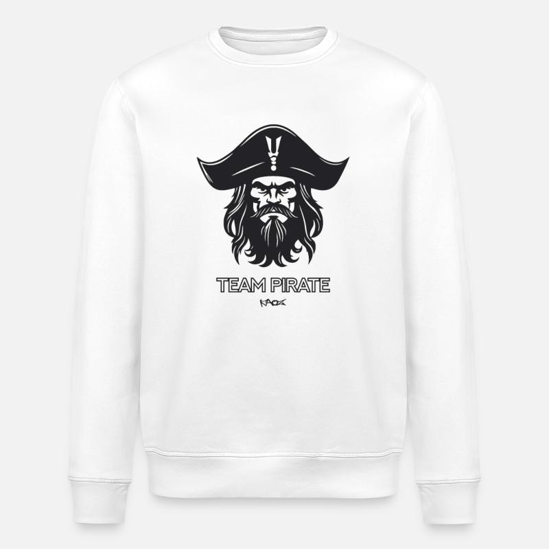 Team Pirat - Stanley/Stella Unisex Bio-Sweatshirt ROLLER - Weiß