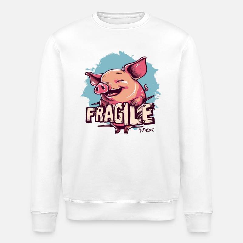 Ein zerbrechliches Schwein - Stanley/Stella Unisex Bio-Sweatshirt ROLLER - Weiß