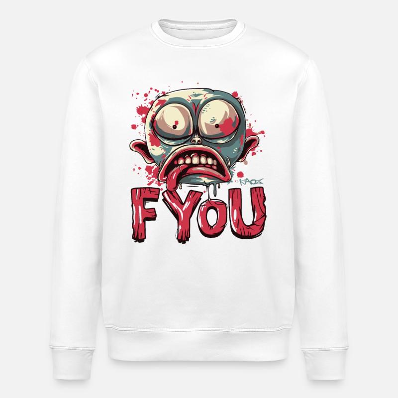 F*** dich, Zombie Gartenzwerg - Stanley/Stella Unisex Bio-Sweatshirt ROLLER - Weiß